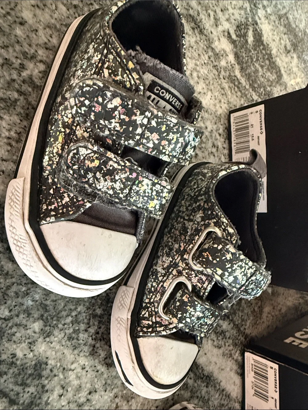 Converse Infant Metallic Dark Matter Low-Top Sneakers